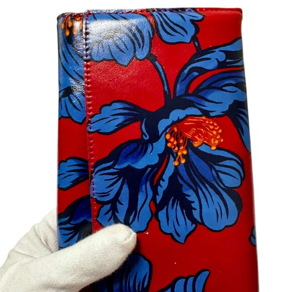 NWT Patricia Nash Kaisa Leather Clutch Wallet Wristlet – Grecian Rose Blue/Red - Picture 10 of 13
